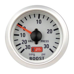 Silver Face Boost (PSI) Gauge