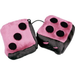 Minxy Pink & Black Large Furry Dice.